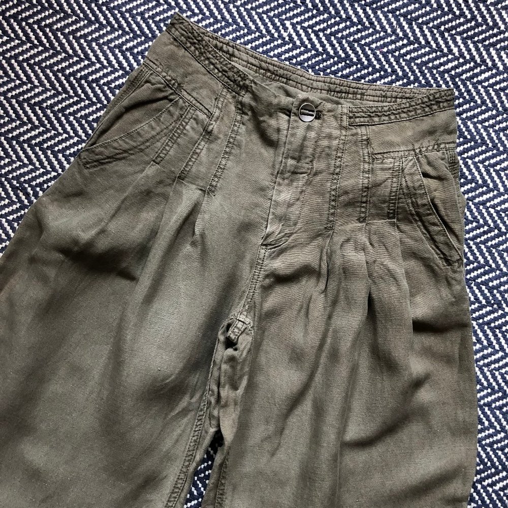 Free People Green Linen Pants